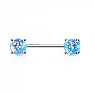 Piercing tton style pierres de lave - Bleu aqua