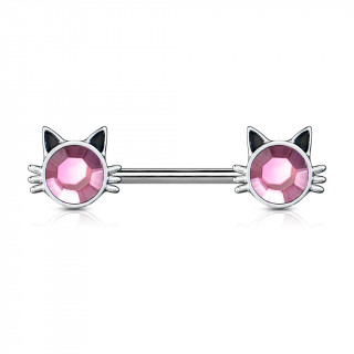 Piercing tton tte de chat  cristal rose