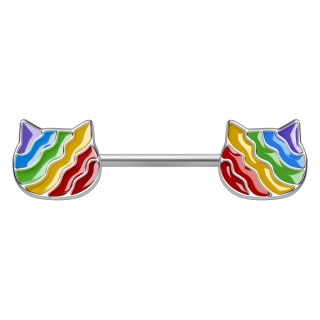 Piercing tton ttes de chats multicolore LGBT