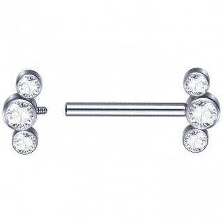 Piercing t�ton Titane � arcs de disques sertis