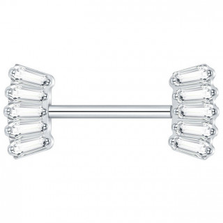 Piercing t�ton Titane � arcs de zirconiums en baguettes