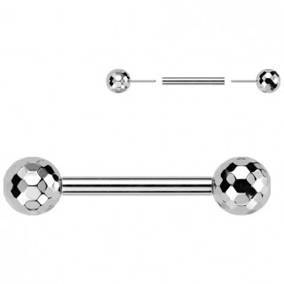 Piercing tton Titane  boules multi-facettes (push-in)