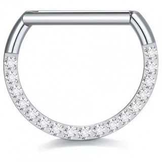 Piercing T�ton Titane clicker � arc de zirconiums