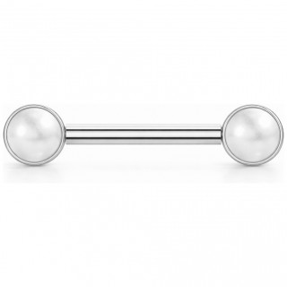 Piercing T�ton Titane � disques perl�s (filetage interne)