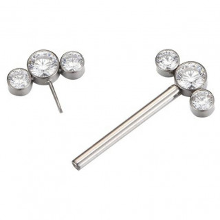 Piercing t�ton Titane push-in � arcs de disques sertis