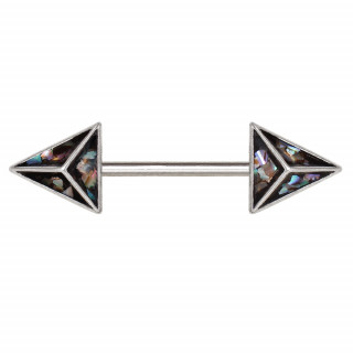 Piercing tton triangles 3D  nacre d'abalone