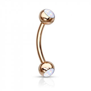 Piercing tige courbée acier cuivré serti epoxy