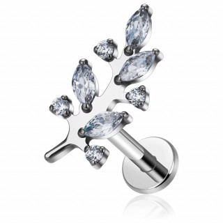 Piercing Titane branche de zirconiums (lvre et oreille)