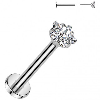Piercing Titane étoile griffée à tige push-in (oreille, nostril)