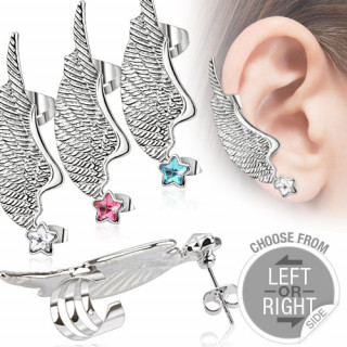 Piercing tour d'oreille en forme d'aile d'ange