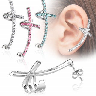 Piercing tour d'oreille en forme de croix courbe