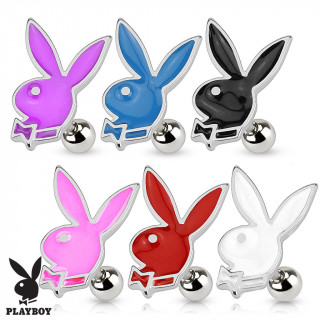 Piercing tragus avec lapin Playboy monochrome