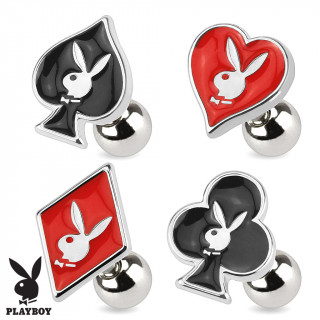 Piercing tragus avec lapin Playboy poker