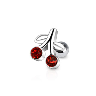 Piercing tragus avec paire de cerises