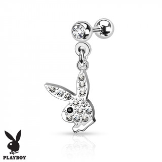 Piercing tragus / cartilage avec lapin Playboy parsem de strass