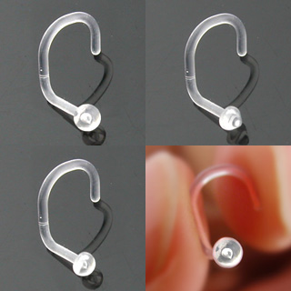 Piercing transparent retainer nez  tige crochet