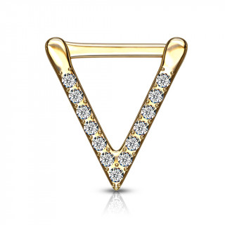 Piercing triangle clicker dor serti