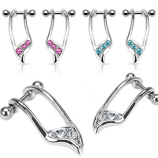 Piercings hélix éffilés et sertis