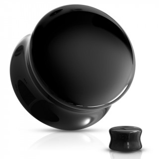 Plug concave en verre - Noir