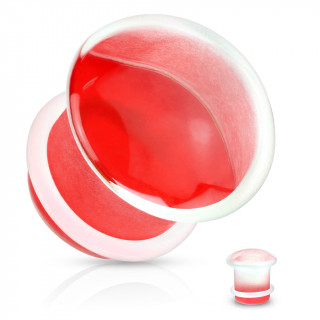 Plug en verre simple vas Rouge avec o-ring