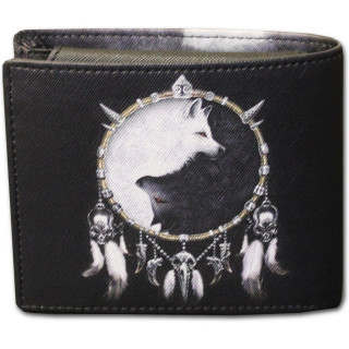 Porte-feuille goth-rock "WOLF CHI"  loup yin et yang