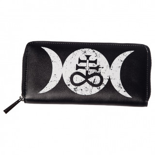 Porte-feuilles noir à lune et croix "TEMPEST" - Banned