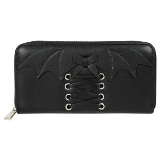 Portefeuille gothique glamour noir  ailes de chauve-souris - Banned