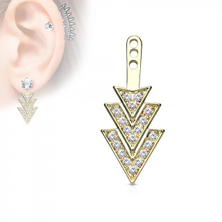 Rajout doré à chevrons pavés de strass