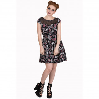 Robe goth-rock Banned noire à motifs cartes de tarot