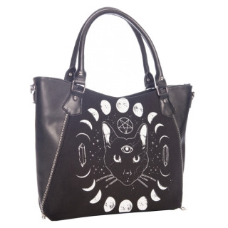 Sac à main chat et cycle lunaire "PENTACLE COVEN" - Banned