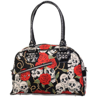 Sac  main goth-rock Banned noir  roses rouges, barbels et cranes