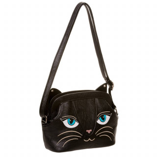 Sac  main noir  tte de chatte - Banned