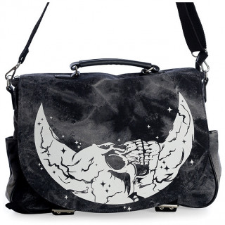 Sac bandoulière en coton vieilli à lune tête de mort - Banned