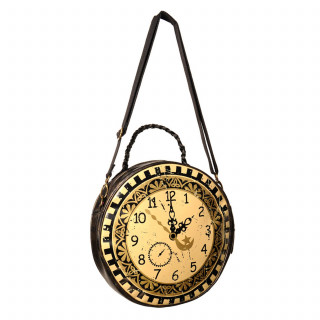 Sac bandoulière gothique Banned en forme d'horloge