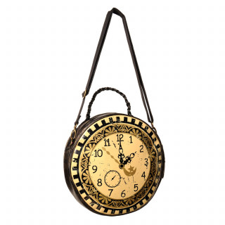 Sac bandoulire gothique Banned en forme d'horloge