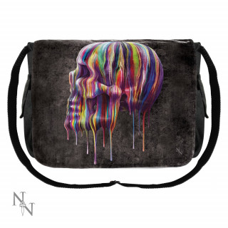 Sac besace goth-rock avec crane multicolore dgoulinant