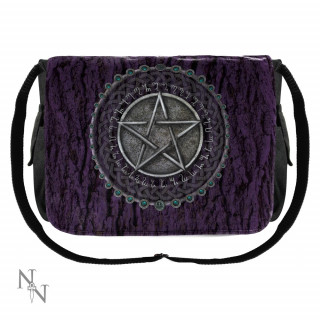 Sac besace Luna Lakota  imprim pentagramme entour de runes (violet)