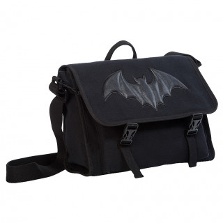 Sac cartable noir  motif chauve-souris