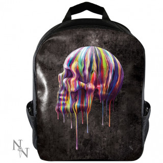 Sac à dos goth-rock avec crane multicolore dégoulinant
