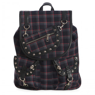 Sac  dos rock tartan fonc  rivets - Banned