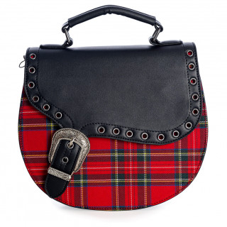 Sac à main coupe ancienne à tartan rouge - Banned