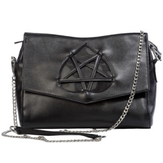 Sac  main gothique  pentacle invers et chaine  - Banned