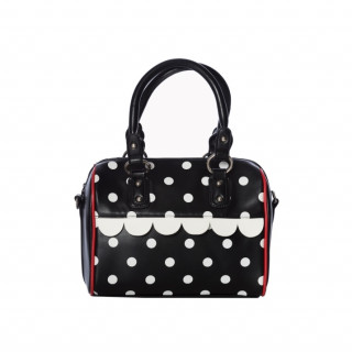 Sac  main noir  pois blancs modle "DOTTY HANDBAG" - Banned