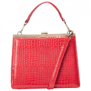 Sac  main rouge imitation crocodile "SOLANGE" - Banned