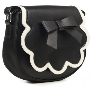 Sac a main similicuir noir style Rococo  noeud papillon