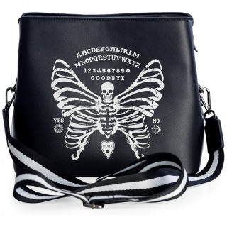 Sac noir  bandoulire  papillon squelette "SKELETON BUTTERFLY" - Banned