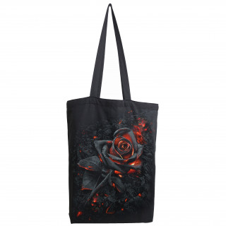 Sac shopping en toile à rose noire incandescente