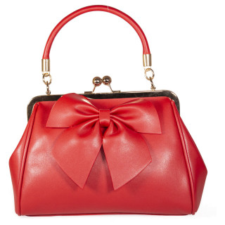 Sac Vintage Rouge  noeud Fermoir clic clac  - BANNED