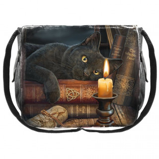 Sacoche bandoulière à chat noir et grimoire - Lisa Parker