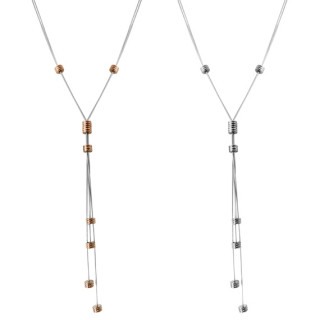 Sautoir acier style tectrique  fils et bobines